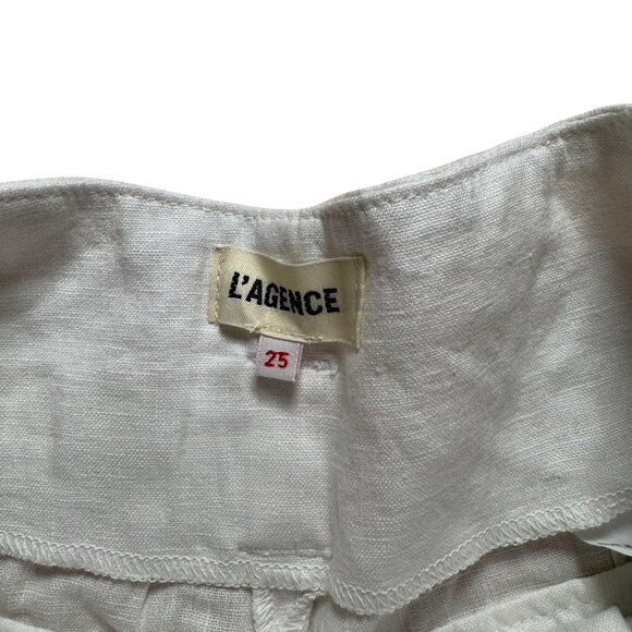 L'Agence Hilary Paperbag Shorts Women's Size 25 in White New Without Tags! - Picture 4 of 6